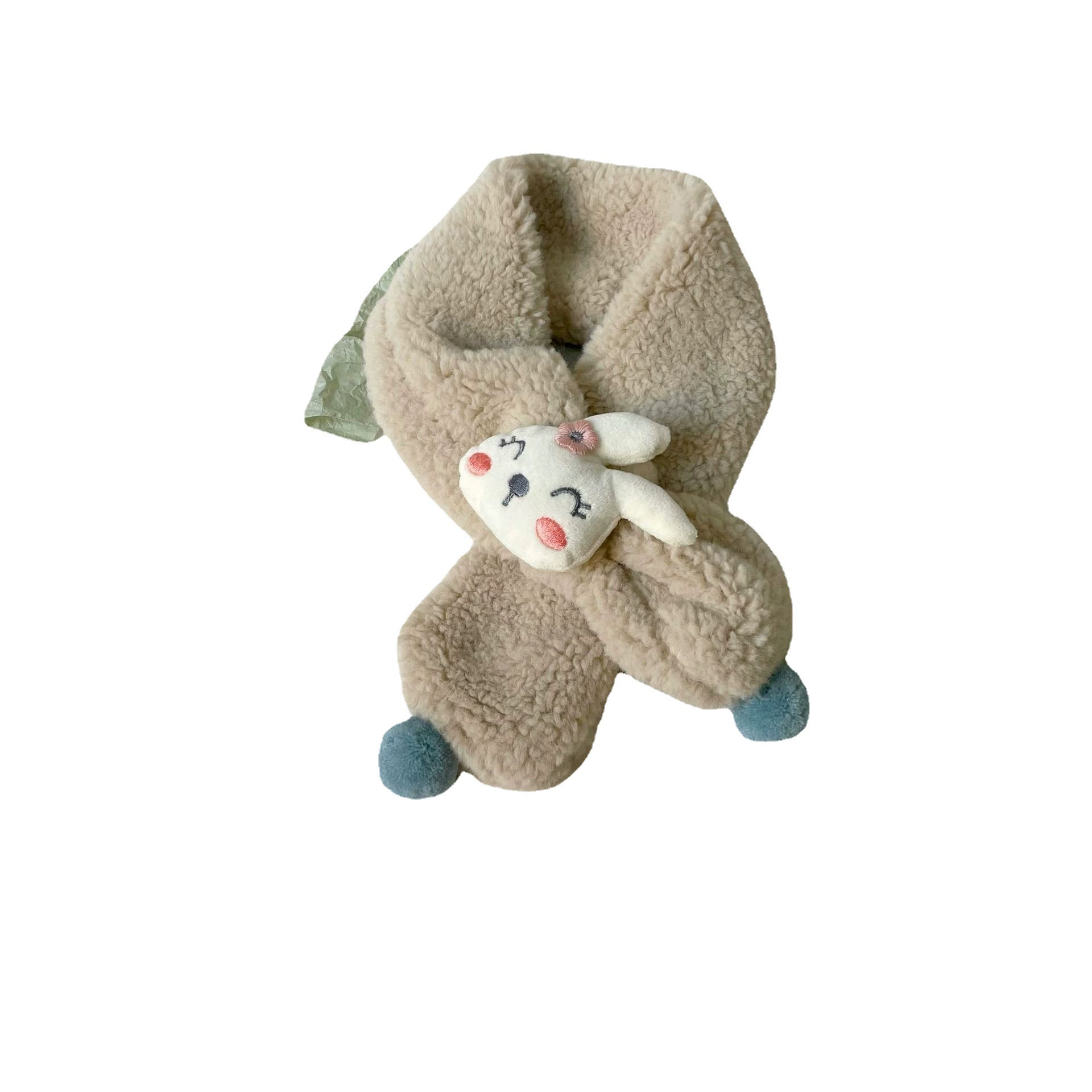 Children's plush scarf, cute keep warm rabbit for boys and girls, increased thickness