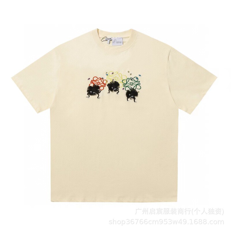 クロスボーダー 25ss Luojia 高品質刺繍ロゴルーズコットン半袖メンズとレディースカジュアルファッション多用途 T シャツ|undefined