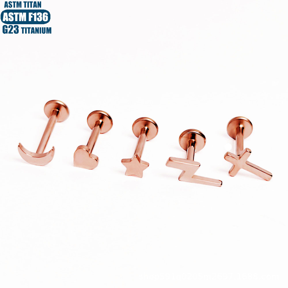 Pointed titanium steel lip stud product view