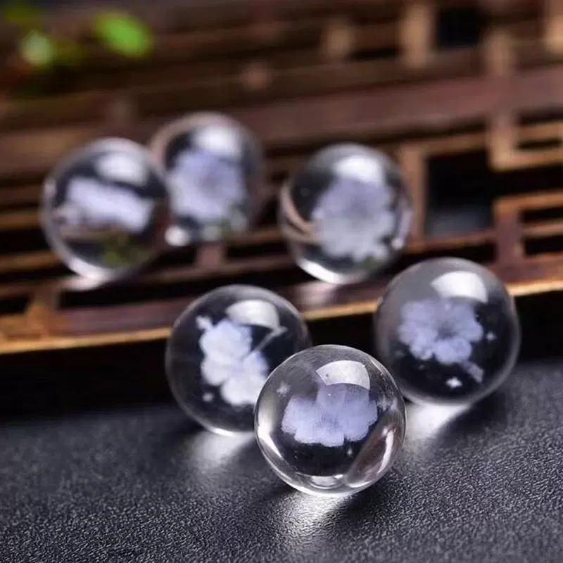 原石净体白水晶四叶草吊坠散珠配件diy半成品项链手链饰品锁骨链