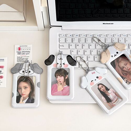 Handle cute puppy alien 3-inch PVC student girl heart card case small card random card storage card bag card case