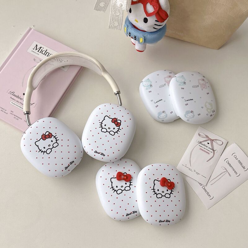 Japanese and Korean 3D Bowknot Cat-Themed Protective Case for AirPods Max Apple Over-Ear Headphones