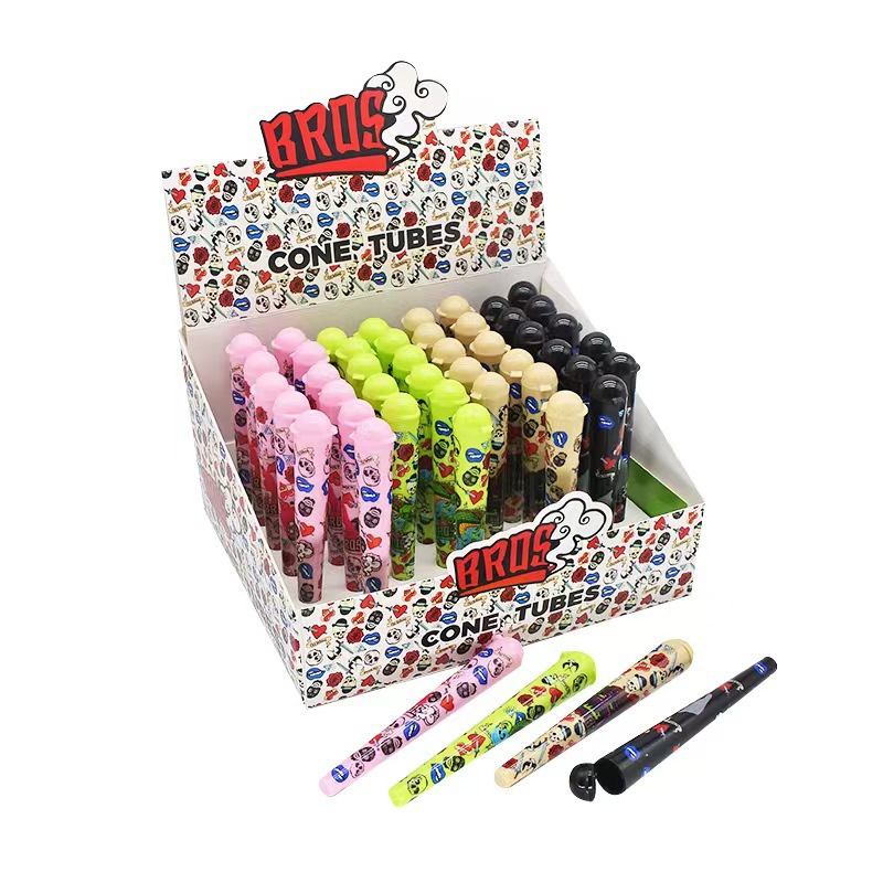 Tubos de Papel para Cigarrillos, Tubos de Trompeta, Mini Tubos de Cigarrillos Portátiles de Plástico con Tapa Abatible Sellada, Resistentes a la Humedad, Paquete de 48, Venta Caliente Transfronteriza