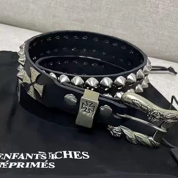 Erd Style Belt with Hardcore Claw Studs, Subculture Y2K Punk Motorcycle Rock Belt, Studded Leather Belt