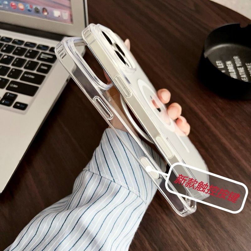 Apple 17 Phone Case Magnetic High-End Transparent Smart Cover with Camera Button iPhone 16 Pro Max New Model Touch Control