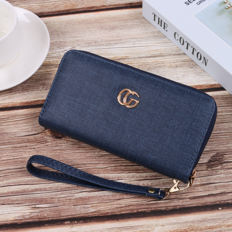 2023 nuevas mujeres de embrague moda calle tiro personalidad doble C grano fino gran capacidad diseño logo