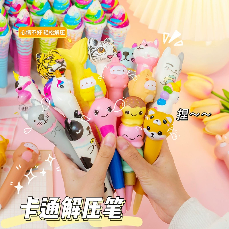 Капельная ручка-монстр Cartoon rollerball pen, наконечник 0,5 мм, канцелярия для детей, assorted designs, вес 0,06 кг