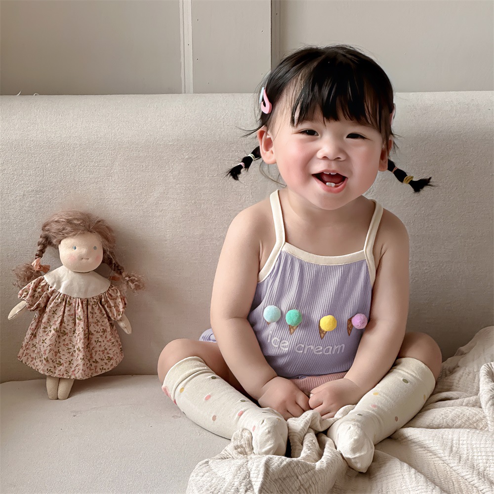 Ropa de pedo con tirantes para bebé, verano ins, ropa fina de dopamina, bebé de 0-2 años, chaleco dulce, mamelito