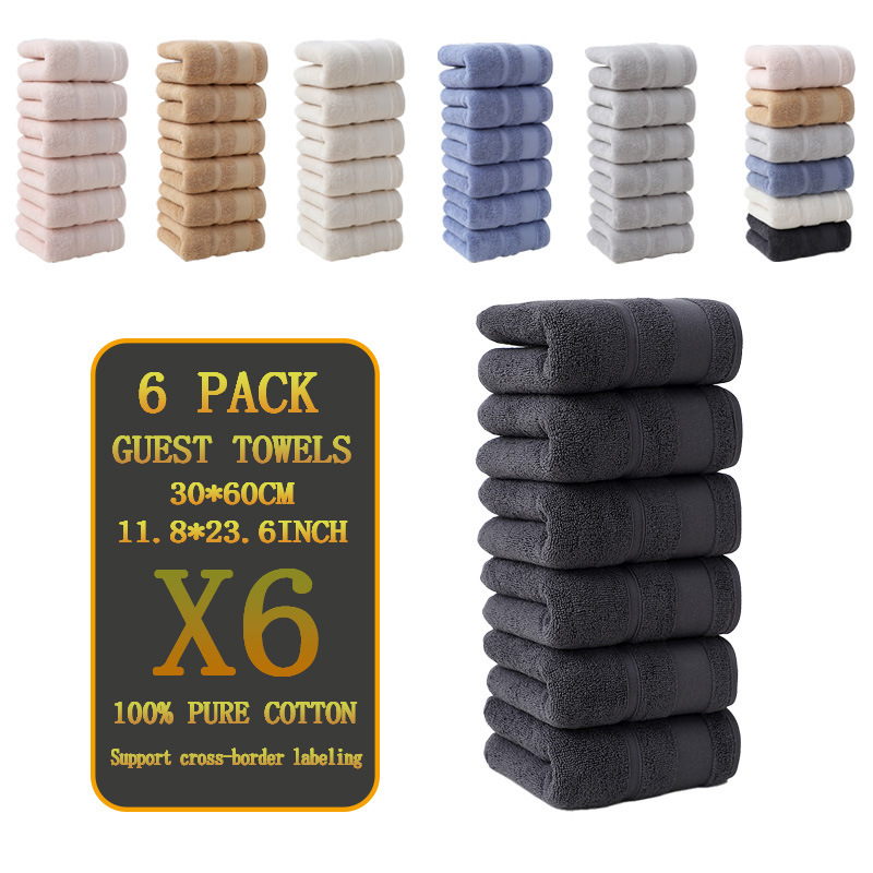 Cross-Border Plain Color 30*60cm Towel Pure Cotton Absorbent Household Hotel Multi-Color Optional Guest Towel Set Cross-Border Plain Color 30*60cm Towel Pure Cotton Absorbent Household Hotel Multi-Color Optional Guest Towel Set