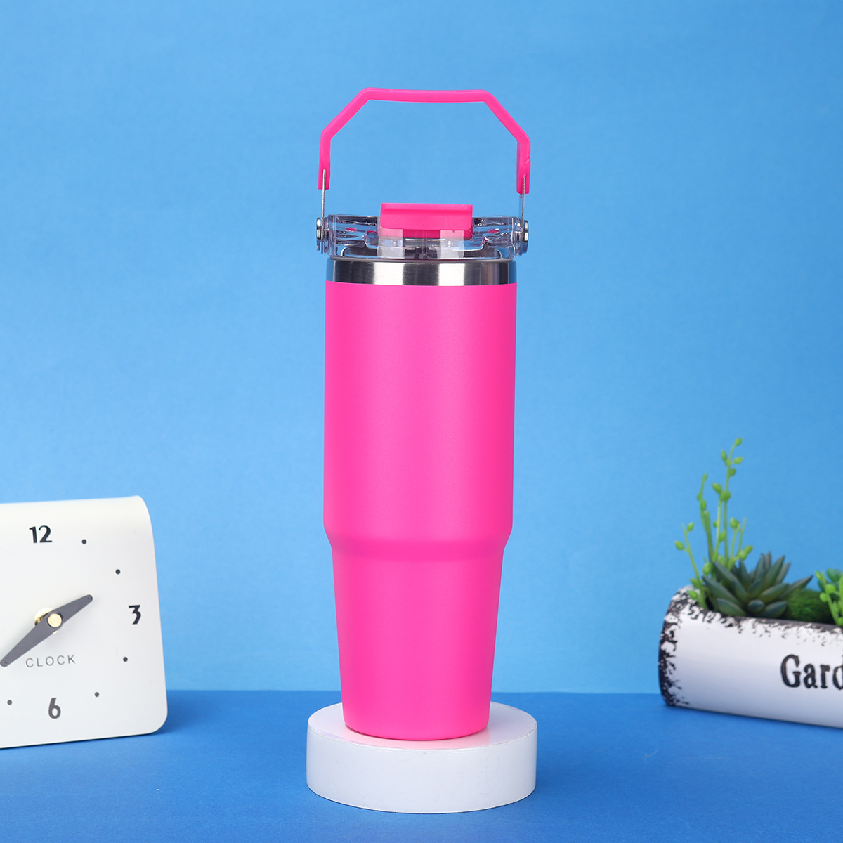 Vaso Térmico 304 Doble Capa — Botella Grande Exterior con Popote