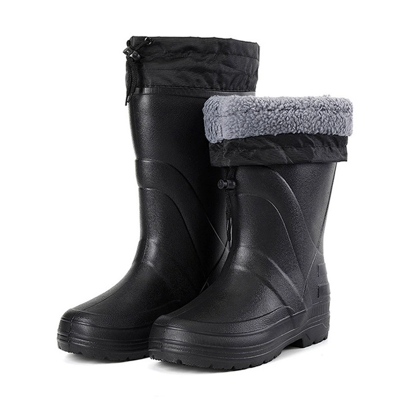 Оптовая продажа мужской зимний бархат EVA дождевые сапоги теплые и бархат