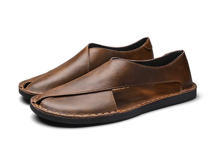 Dép sandal nam da bò thật hở ngón thoáng khí kiểu lười dễ xỏ chân — 2658 màu nâu, 2658 màu đen chi tiết 20