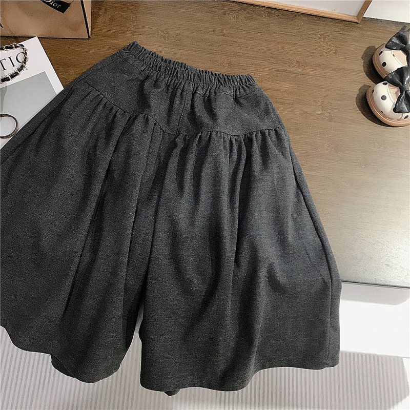 女童长袖衬衣格子立领娃娃衫衬衫上衣秋装宽松呢子直筒裤儿童外贸|undefined