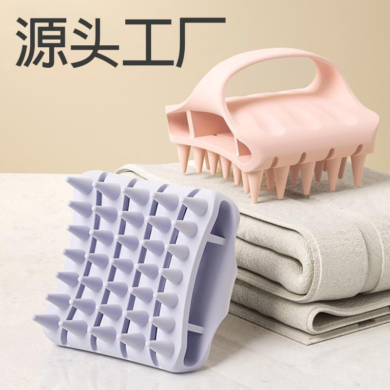 Suministro de fuente de champú de silicona, cepillo, champú, masaje, peine, champú, artefacto, limpieza del cuero cabelludo para hombres y mujeres, peine de champú antipruriginoso