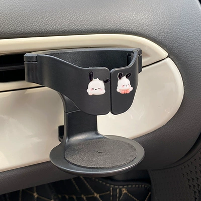 for Air Vent, Dedicated: Car cup holder/beverage holder - bow-tie-pochacco-water-bottle-holder-black