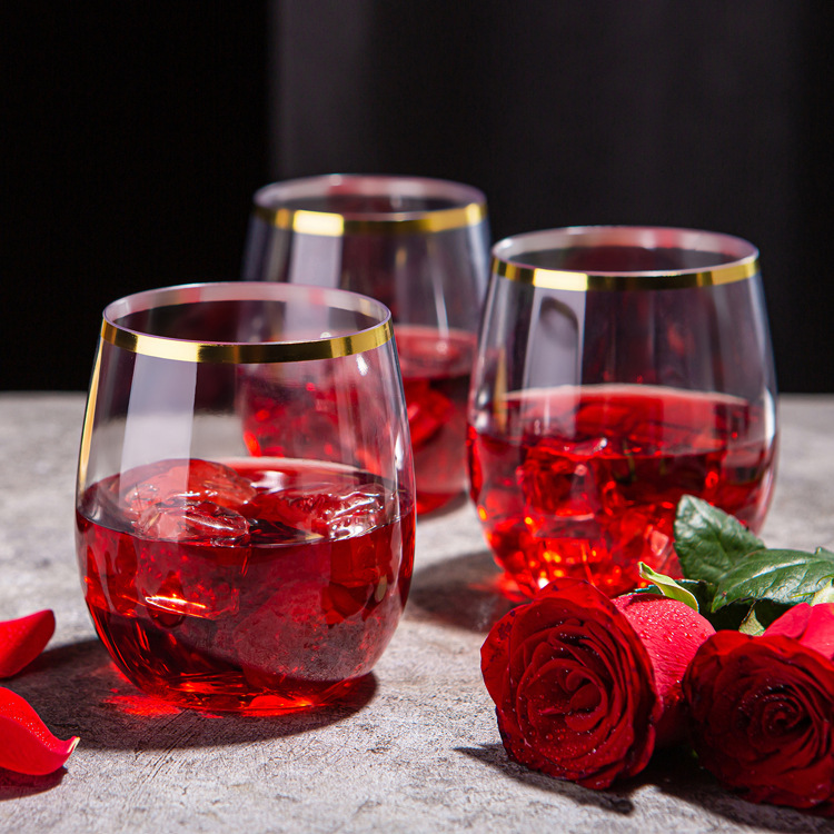 Venta al por mayor de plástico para mascotas sin pies copa de vino copa de huevo taza de vino colorido taza de agua taza de promoción de jugo