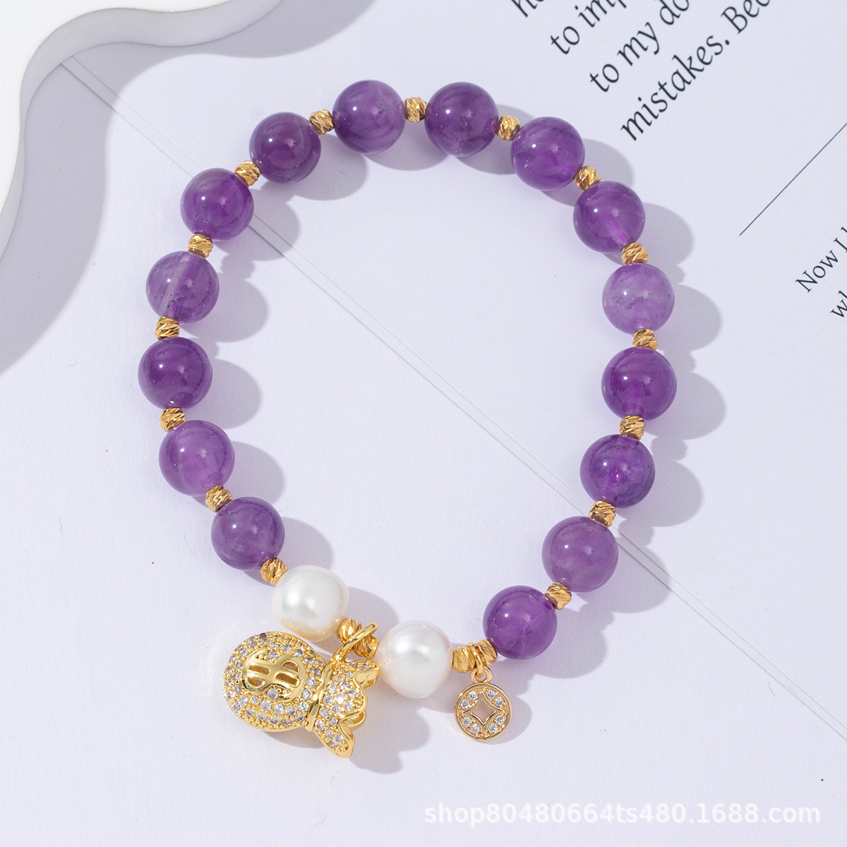 Pulseras de perlas de agua dulce naturales pulseras de alto nivel pulseras de cristal de fresa damas de moda diseñadas regalos de joyería amatista