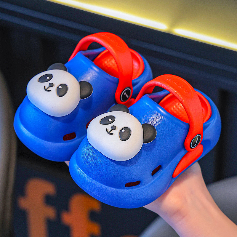 Zapatos para niños, sandalias para niños, bebés de verano, nuevos niños, zapatillas de animación antideslizantes para niños, zapatillas de panda para niños