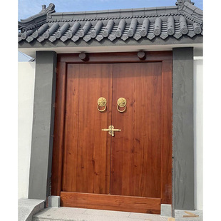 四合院实木大门中式庭院木门别墅仿古大门农村老式民宿双开门-阿里巴巴
