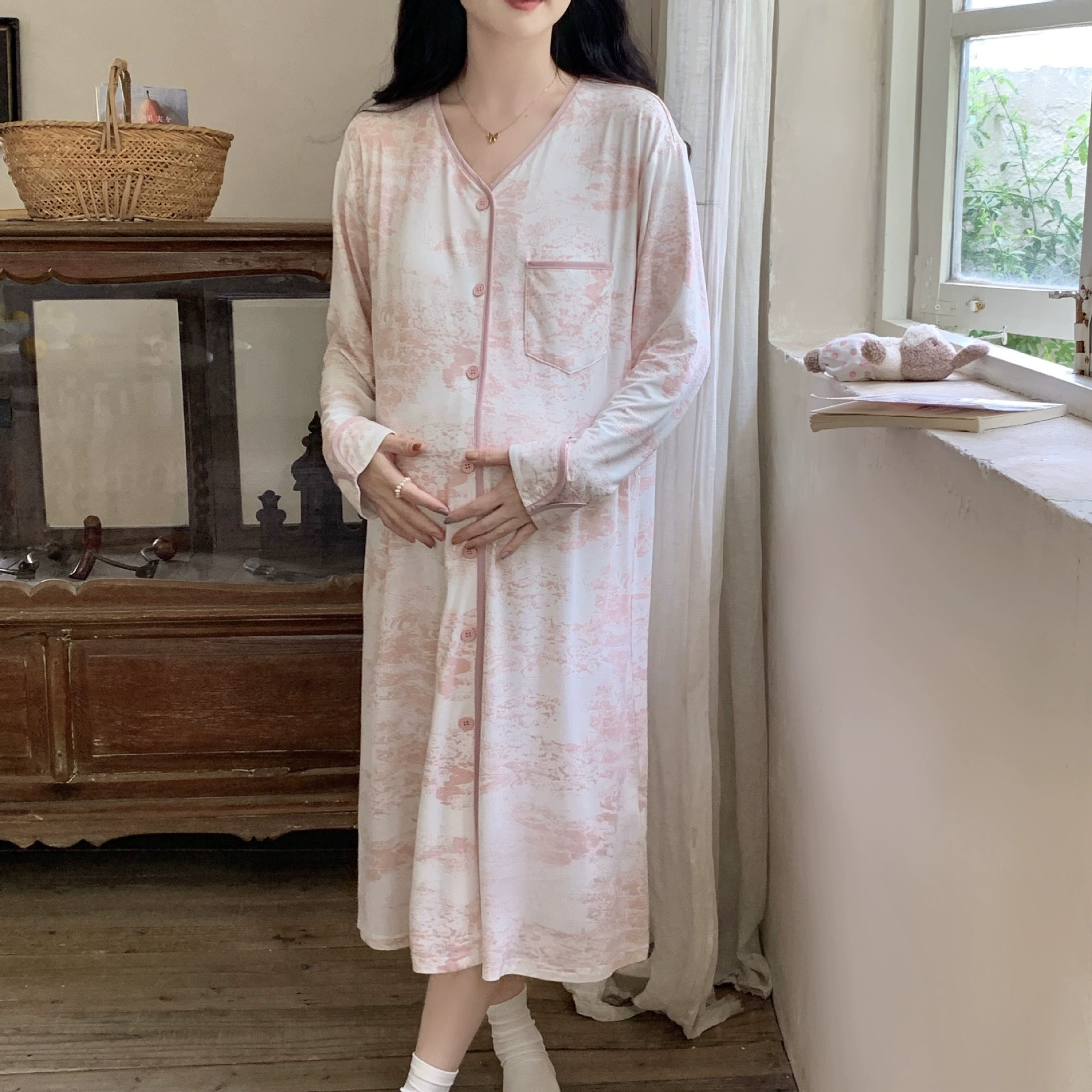 88121 беременная ночная юбка Модаль с нагрудными подушками