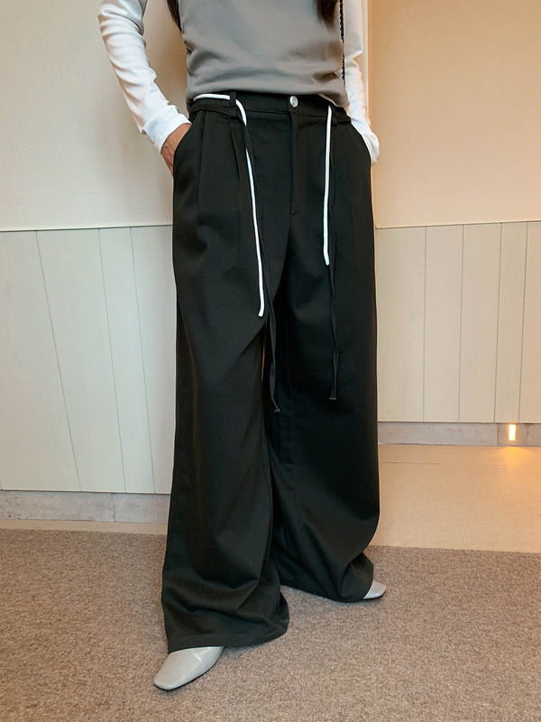 MOXI十三行女装2025秋季新款韩版休闲阔腿裤女白色直筒裤休闲长裤|undefined