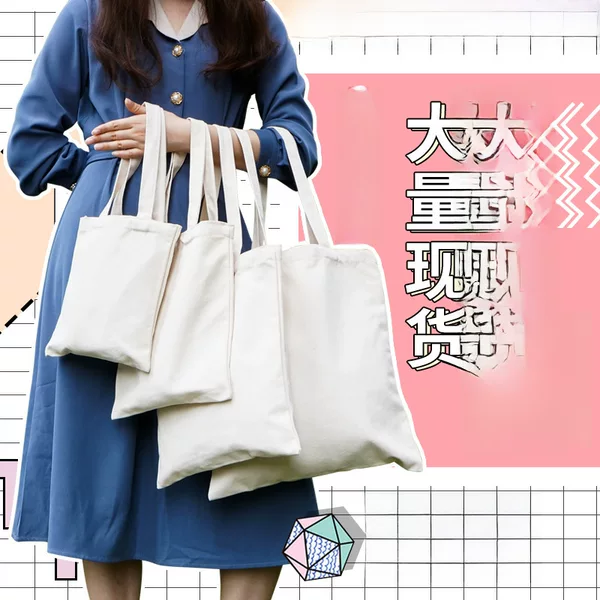 Manufacturer Wholesale Blank Spot DIY Hand-Painted Graffiti Canvas Bag Custom White Satchel Shoulder Logo Canvas Bag