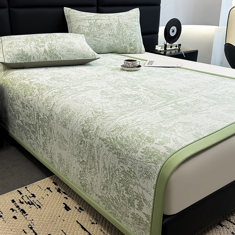 Verano madre y bebé grado 5A polietileno 100% PE alfombra fresca se puede lavar en máquina Jacquard aire acondicionado sensación fresca suave cama alfombra de estilo de cama
