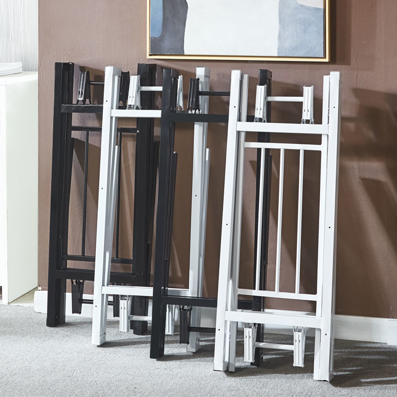 Folding Table Legs Portable Dining Table Table Bracket Adjusting Shrinkable Table Legs Small and Medium Table Rack Iron Frame Square Legs White