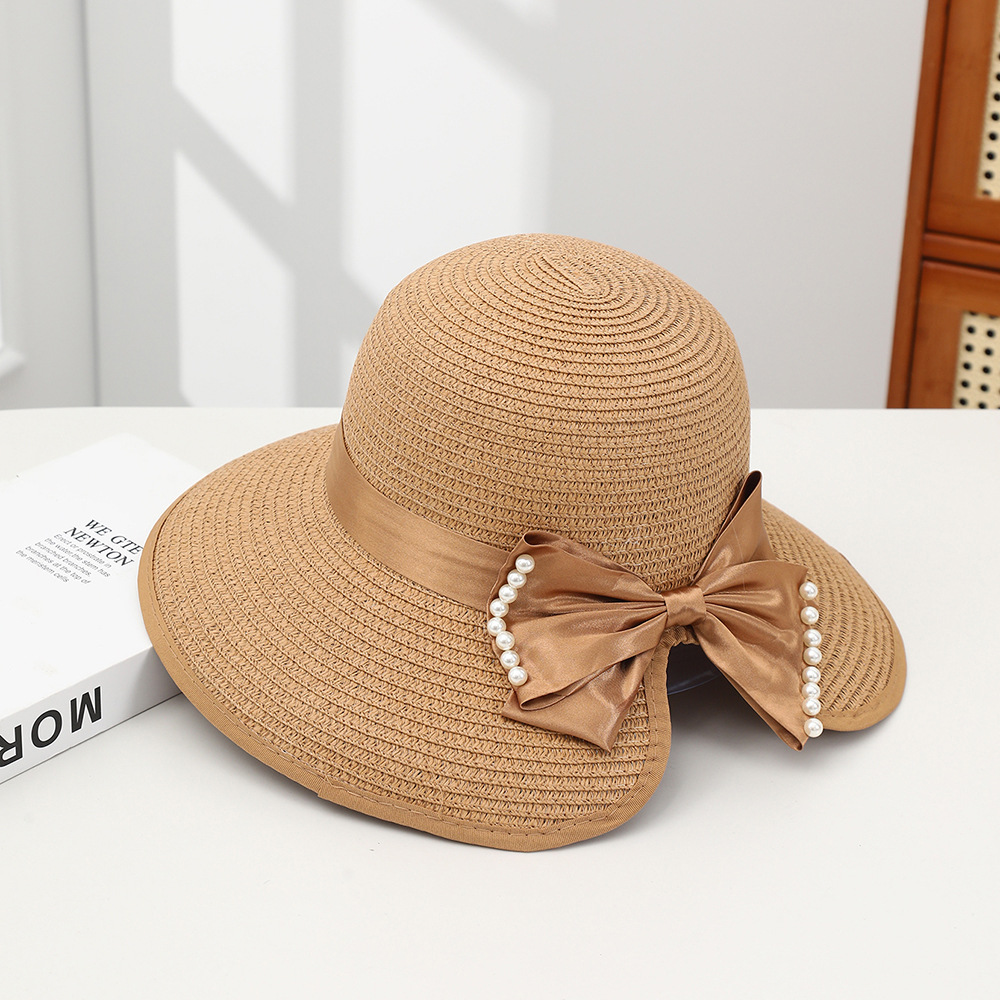 Sombrero paja ala ancha con lazo verano