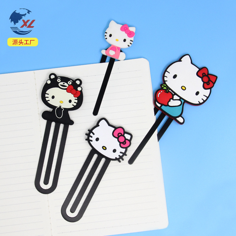 Cartoon Anime Cute Cat Metal Bookmark DIY Soft Gel Gift for Girls Exquisite High-End Study Gift