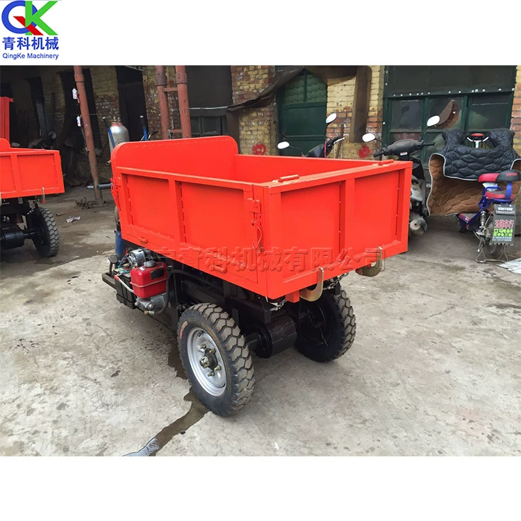 Маленький трехколесный транспортный автомобиль для перевозки камней, небольшой трехколесный автомобиль для перевозки фруктов в сельскохозяйственных садах, трехколесный автомобиль для буксировки кирпича и почвы.
