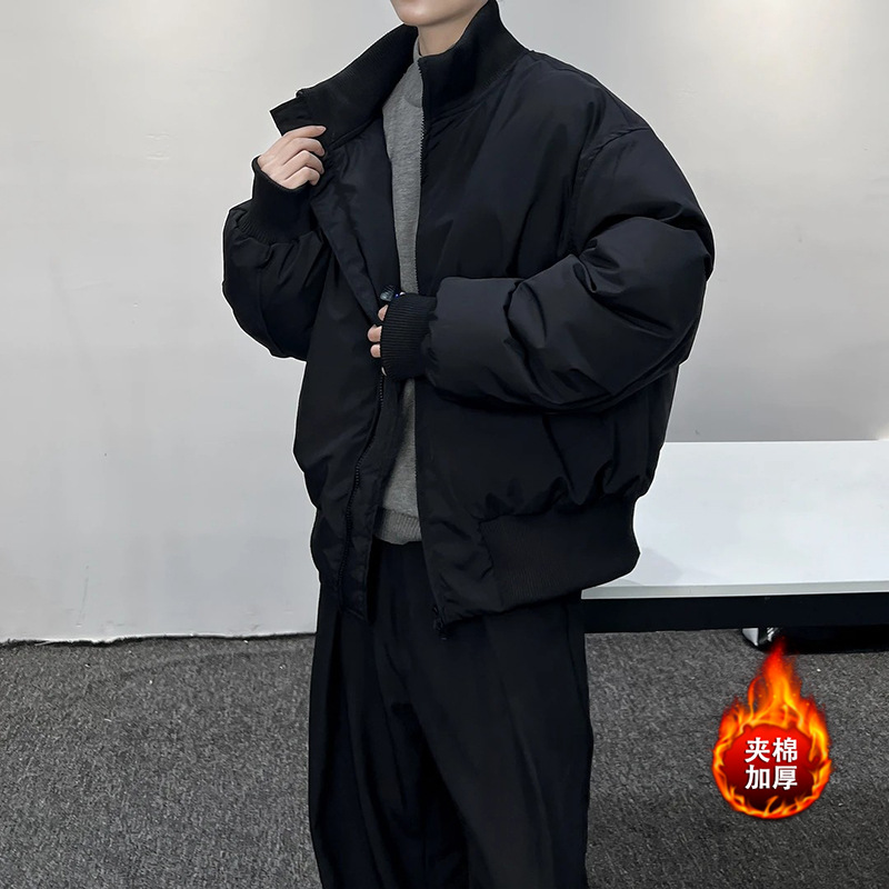Short men's demi-season down jacket