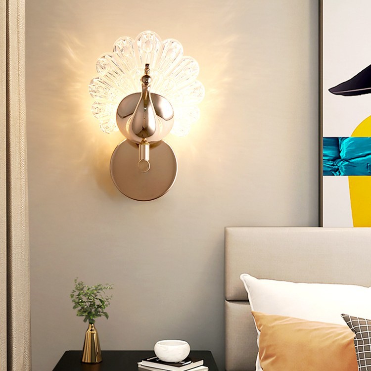lámpara de pared simple y ligera estilo de apartamento moderno hotel 2023 decoración Phoenix cabecera pasillo nueva lámpara de pared lujosa única