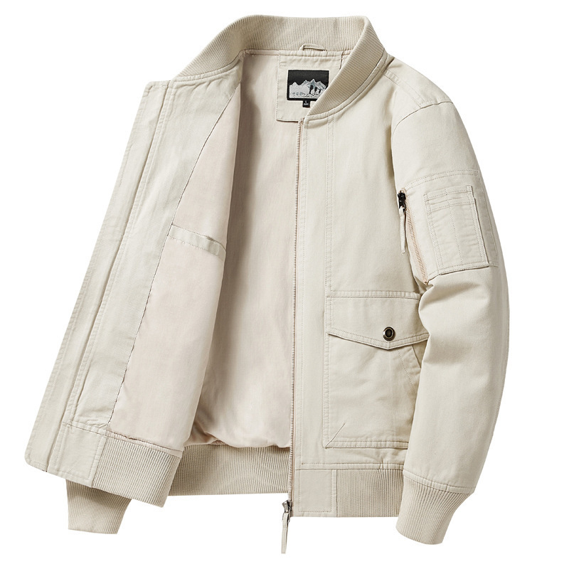 2024 Spring and Autumn New Jacket Men's Loose Large Size Tough Guy Style Men's Washed Cotton Men's Jacket 2239 Men's Top