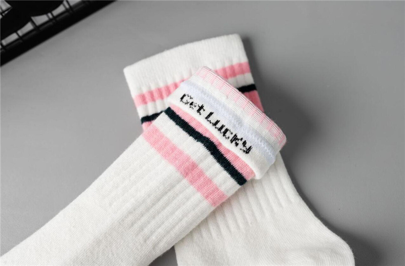 Stripe, Fish, Shark Pattern A Pair Sports Unisex Stripe Fish Shark Cotton Crew Socks