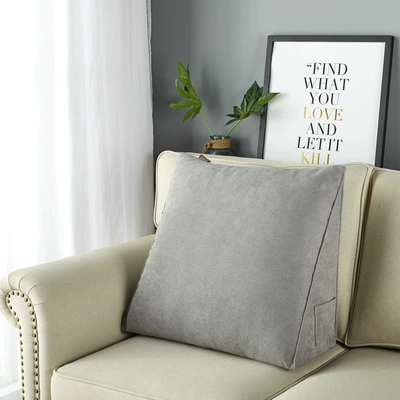 Waist support, Bedside soft cushion backrest - korean-velvet-silver-gray-large-size-584820cm