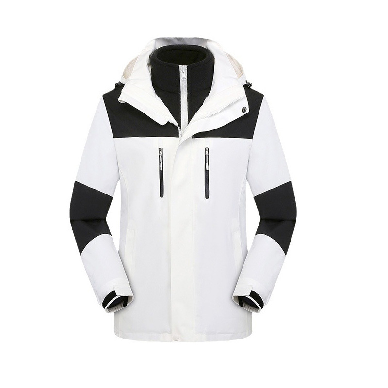 Cachemira de cordero tres en uno desmontable trajes de montaña al aire libre a prueba de viento grueso chaqueta de trabajo de lana personalizada