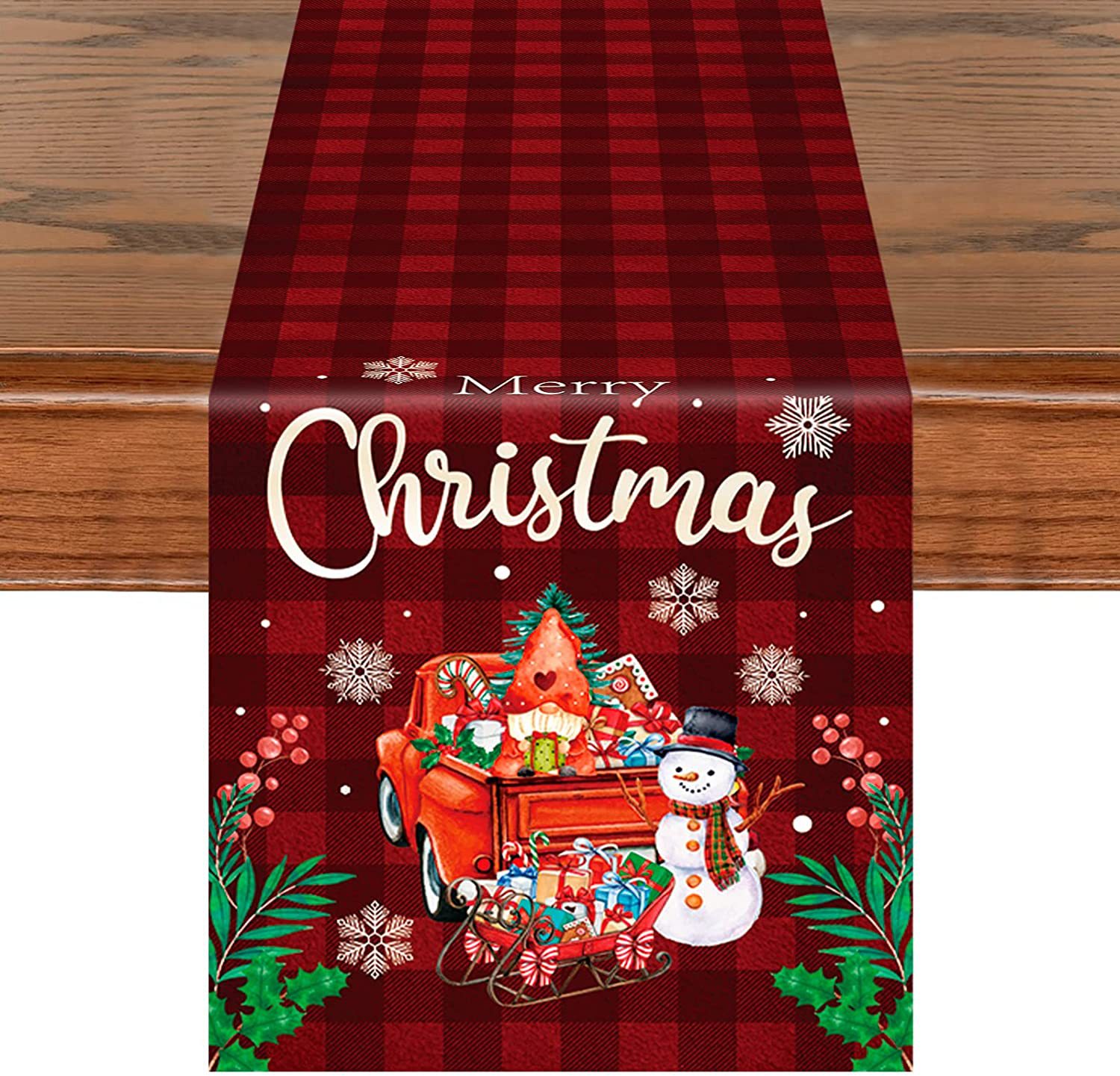 100g Weight Table Runner Event & Party Supplies Polyester Material Christmas Festival Christmas Tree, Santa Claus, Snowman Pattern Simple Style Style Christmas Simple Style Christmas Tree Santa Claus Snowman Polyester Table Runner 1