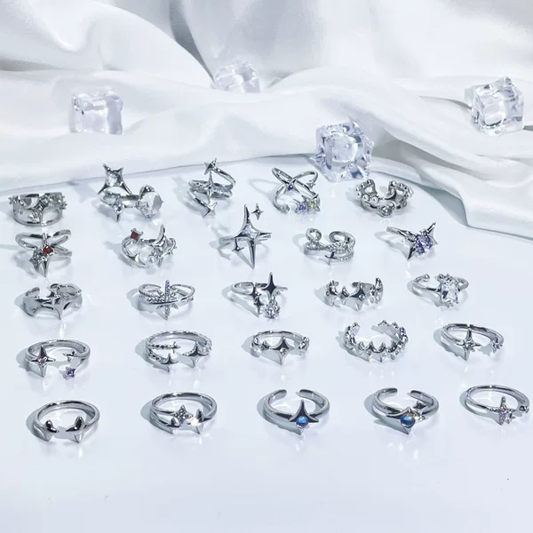 Simple fashion irregular star design open ring ins cold style personality high-grade temperament index finger ring