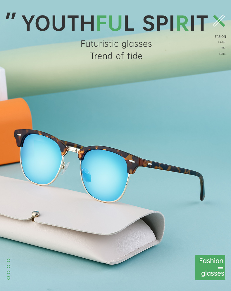Polarized Sunglasses For Men And Women Retro Style Half Frame_voghion.com