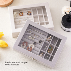 Simple Velvet Ring Box Jewelry Box Earring Earring Accessories Storage Box with Lid Dustproof Jewelry Box Necklace Box 