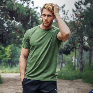 Men's Merino Wool T-Shirt for Mountaineering and Hiking, Quick-Drying, Breathable, Round Neck, Merino Short-Sleeved, Breathable and Quick-Drying