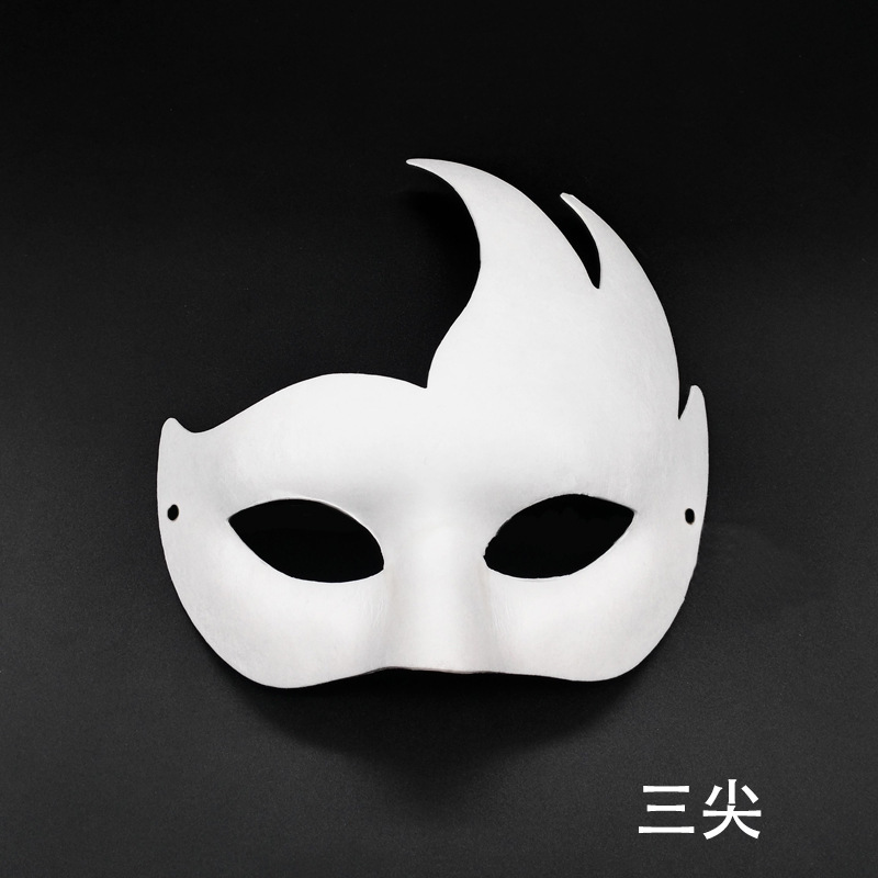 Amazon Venta caliente accesorios de máscara en blanco papel blanco pulpa pintado a mano jardín de infantes niños material didáctico de graffiti hecho a mano