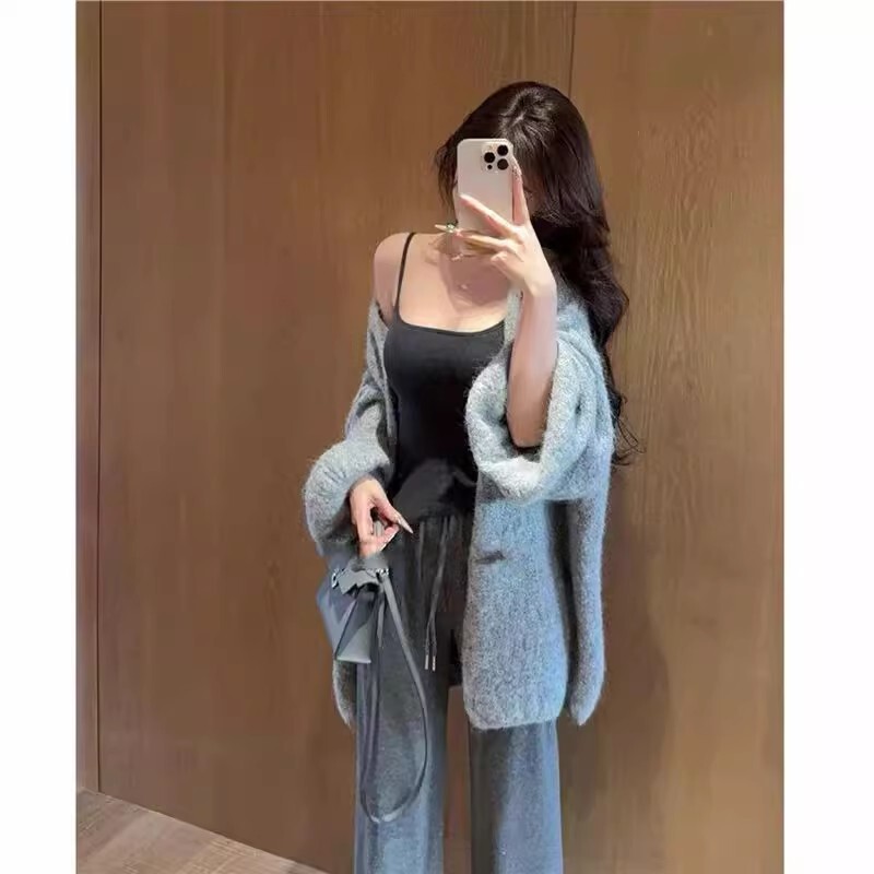 今年流行女装新款针织开衫巨好看氛围感韩版温柔系泡泡袖毛衣外套|undefined