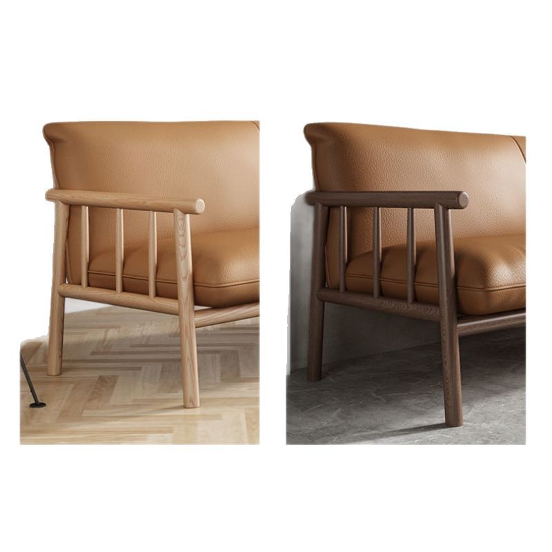 Sofá japonés de madera sólida estilo nórdico pequeño tipo de casa moderna simple sala de estar dormitorio triple doble sofá de madera pequeña