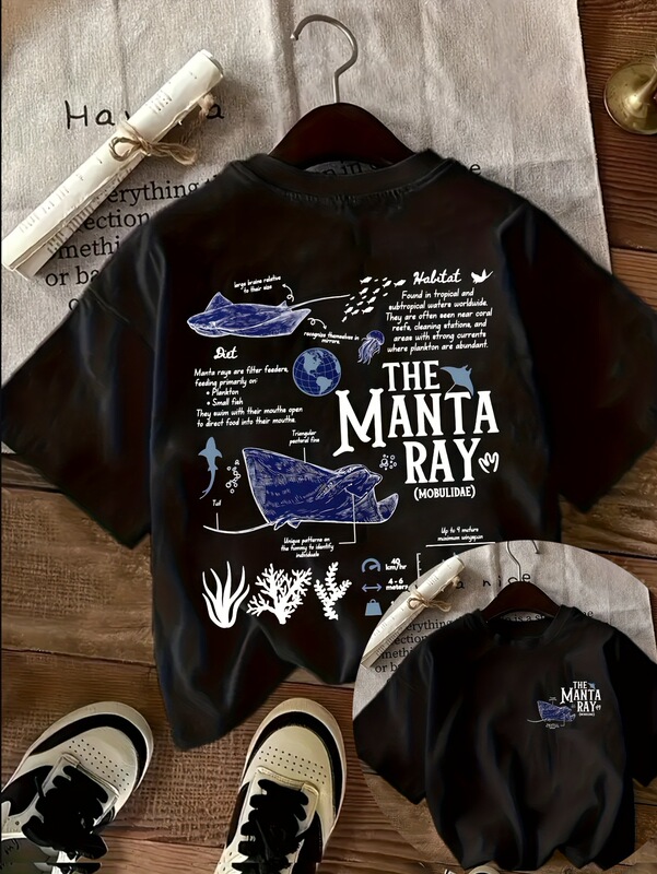 Biological Prints Growing in the Ocean Spring and Summer Casual Women's Round Neck T-Shirt