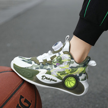 正品新款男童鞋训练篮球鞋防滑耐磨透气旋转扣儿童运动鞋子