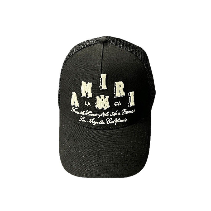 AMIRI estilo de calle para hombres y mujeres con el mismo sombrero de béisbol tendencia de protección solar sombrero de béisbol bordado de verano un cabello
