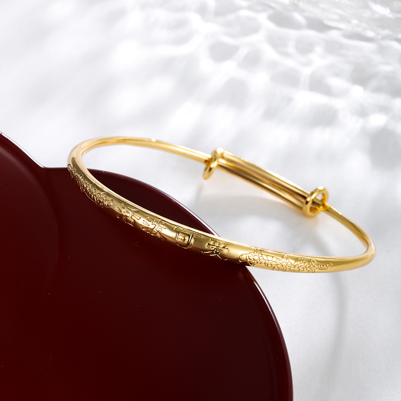 Xuping aleación de cobre chapado 24k color pulsera de bebé animada simplicidad de alta calidad joyas ajustables