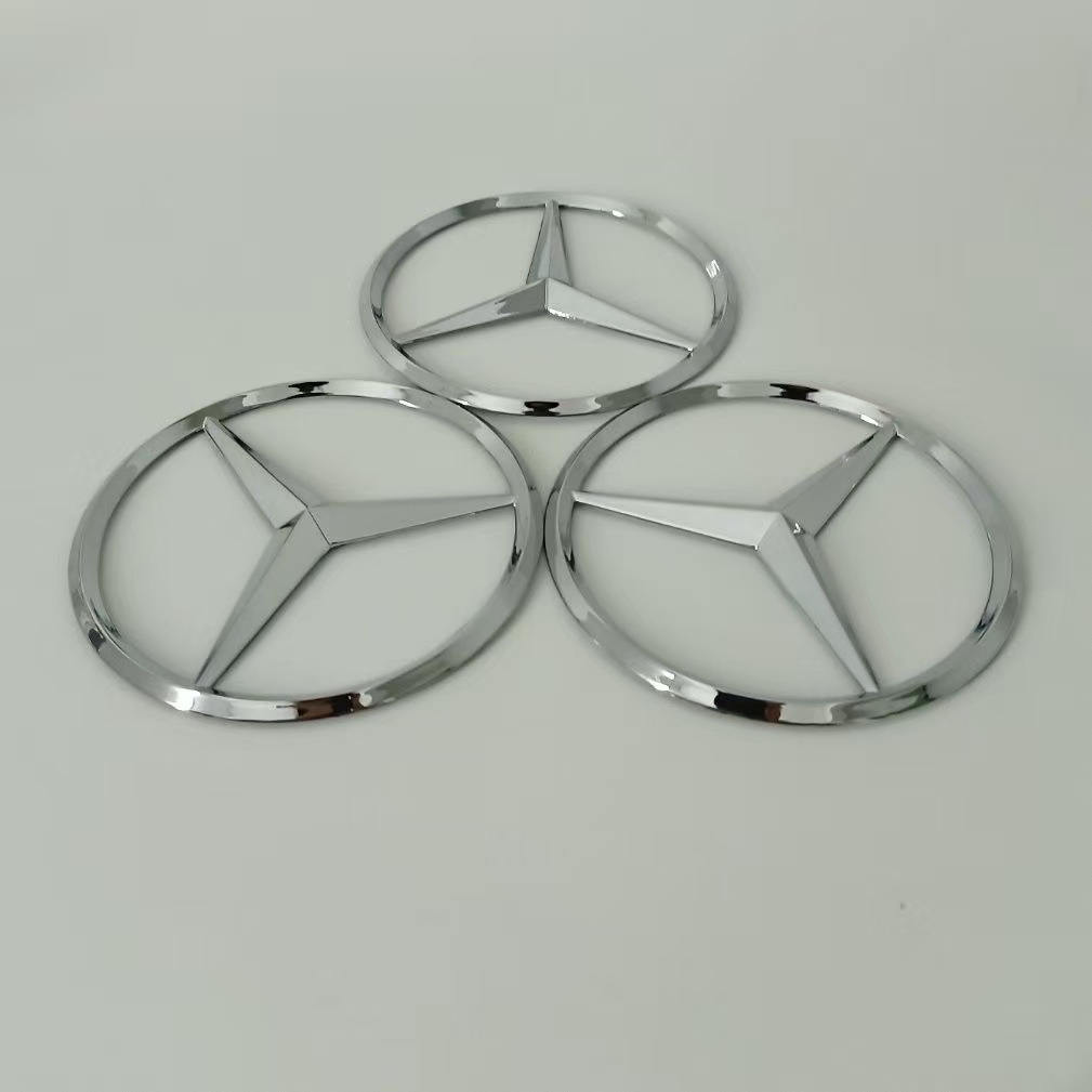 Mercedes-Benz Star Emblem Three-Pointed Star Tail Emblem A-Class C-Class E-Class S-Class E300L Modified Trunk Electroplated Flat Sticker